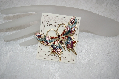 +Sweet Romance Vintage Crystal ButterFly Pin
