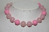 +MBA #E46-001   "Vintage Pink Acrylic Bead Necklace"