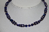 +MBA #E46-015   "Vintage Blue Glass Bead Necklace"