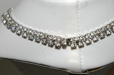 +MBA #E47-057  "Stunning 2 Layer Clear Crystal Rhinestone Necklace"