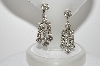 +MBA #E47-038    "Vintage Silvertone Clear Crystal Rhinestone Earrings"