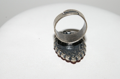 **MBA #E47-186   "Vintage Antiqued Silvertone Purple & Lavender Crystal Rhinestone Ring"