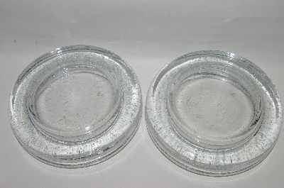 +MBA #E47-142   "Beautiful Clear Glass Set Of 2 Ashtrays"