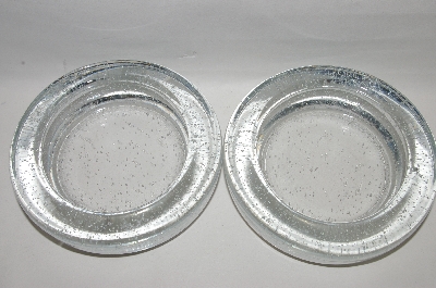 +MBA #E47-142   "Beautiful Clear Glass Set Of 2 Ashtrays"