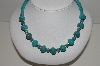 +MBA #91-073   "Vintage Turquoise Colored Acrylic Bead Necklace"