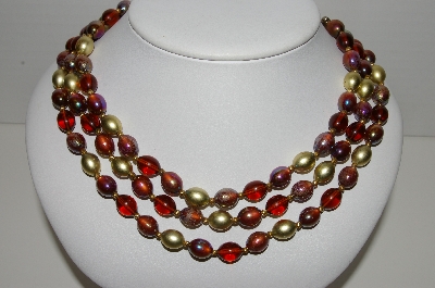 +MBA #91-084   "Vintage Multi Colored Acrylic Bead Necklace"