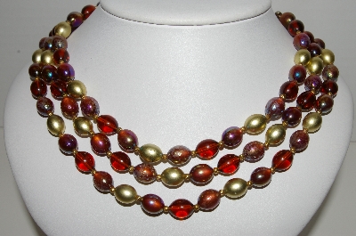 +MBA #91-084   "Vintage Multi Colored Acrylic Bead Necklace"