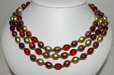+MBA #91-084   "Vintage Multi Colored Acrylic Bead Necklace"