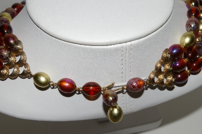 +MBA #91-084   "Vintage Multi Colored Acrylic Bead Necklace"