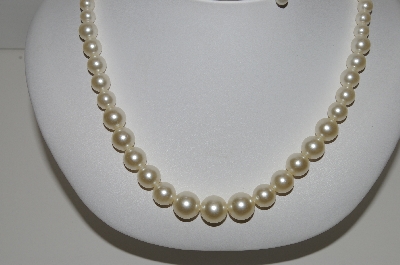 +MBA #91-145   "Vintage Faux Pearl Necklace & Earrings"
