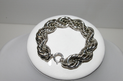 +MBA #91-259  "Napier Silvertone Large Rope Style Bracelet"