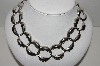 +MBA #81-042  MBA #91-042   "Large Vintage Silvertone Hammered Look Link Necklace"