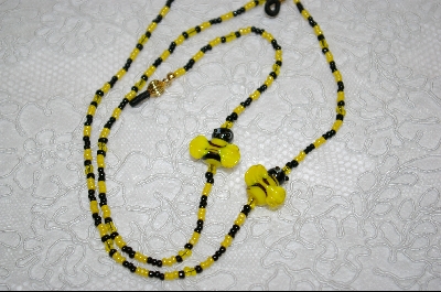 +MBA #6560  "Yellow & Black Lamp Work Bumble Bees