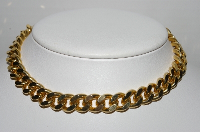 +MBA #91-091   "Vintage Gold Plated Large Link Necklace"
