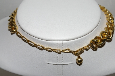 +MBA #91-091   "Vintage Gold Plated Large Link Necklace"