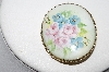 +MBA #91-010   "Vintage Hand Painted Porcelain  Rose Pin"