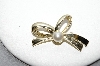 +MBA #91-071   "Sarah Coventry Small Gold Tone Faux Pearl Bow Pin"
