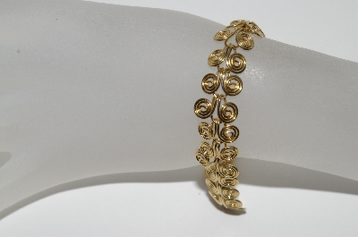 +MBA #91-022   "Vintage Gold Plated Fancy Swirl Style Bracelet"