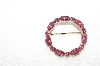 **MBA #E48-186   "Vintage Gold Tone Pink Glass Stone Pin"