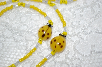+MBA #6572  "Yellow Lamp Work LadyBugs"