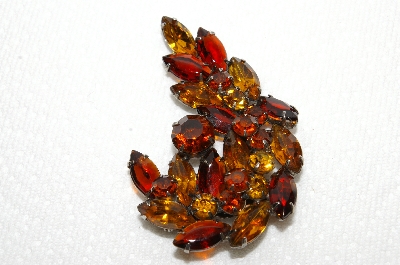 **MBA #E48-084   "Vintage Multi Colored Fancy Rhinestone Brooch"