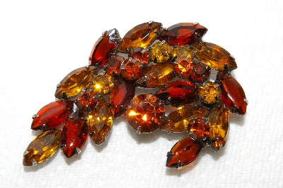 **MBA #E48-084   "Vintage Multi Colored Fancy Rhinestone Brooch"