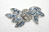 +MBA #E48-042   "Weiss Silvertone Blue & Clear Crystal Rhinestone Pin"