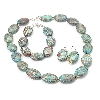 +MBA #E48-235   "Blue Fire Jasper Necklace, Bracelet & Earring Set"