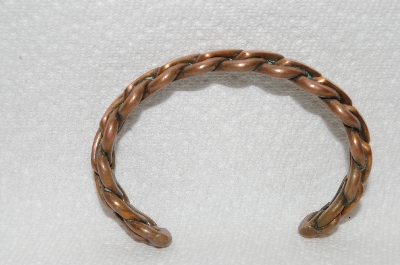 +MBA #E48-104   "Vintage Copper Chain Look Cuff Bracelet"