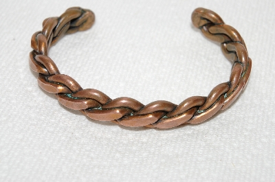 +MBA #E48-104   "Vintage Copper Chain Look Cuff Bracelet"