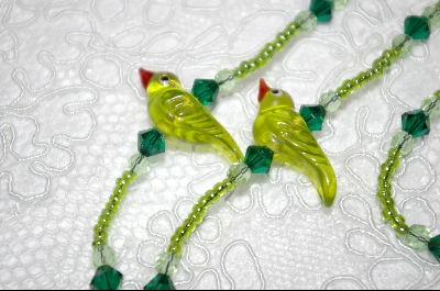 +MBA #6532  "Light Green Glass Birds"
