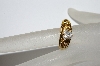 +MBA #E50-415  "Older Gold Plated Fancy Floral Shank CZ Ring"