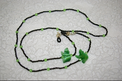 +MBA #6535 "Green Fiber Optic Hand Carved Bears"