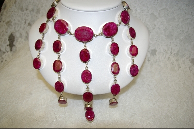 +MBA #RRN    Large Oval Stoned Ruby Necklace