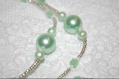 +MBA #6493  "Pale Green Glass Pearls"