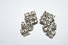 +MBA #E50-268   "Vintage Silvertone Clear Crystal Rhinestone Earrings"