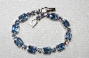 +MBA #E52-202   "Weiss Rodium Plated Blue & Blue AB Crystal Rhinestone Bracelet"