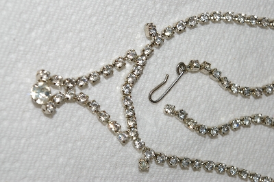+MBA #E52-173   "Vintage Silvertone Clear Crystal Rhinestone Chocker"