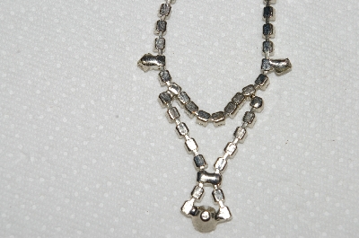 +MBA #E52-173   "Vintage Silvertone Clear Crystal Rhinestone Chocker"