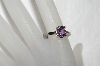 **MBA #E52-041   "Older Silver Plated Oval Cut Amethyst Ring"