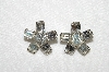 **MBA #E52-016   Vintage Set Of 2 Matching Clear Crystal Small Rhinestone Pins"
