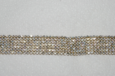 +MBA #E53-120   "Gold Tone Mesh Style AB Crystal Rhinestone Bracelet"