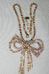 +MBA #53-036   "Lilien Large & Fancy AB Crystal Rhinestone Bow Necklace"
