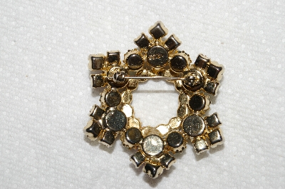 +MBA #E53-089   "Weiss Gold Tone Multi Colored Crystal Rhinestone Pin"
