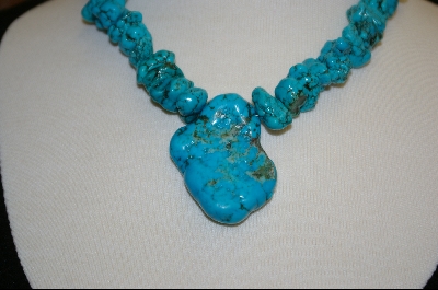 +  " Blue Turquoise Nuggett Necklace