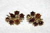 +MBA #E53-189   "Vintage Goldtone Multi Colored Crystal Rhinestone Clip On Earrings"