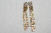 +MBA #E53-042   "Lilien Gold Tone AB Crystal Rhinestone Clip On Earrings"