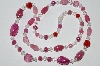 +MBA #E51-468   "Vintage Pink, Clear & Red Glass Bead Necklace"