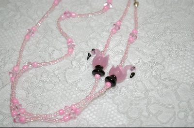+MBA #6464  "Pink Flamingos With Pink Beads