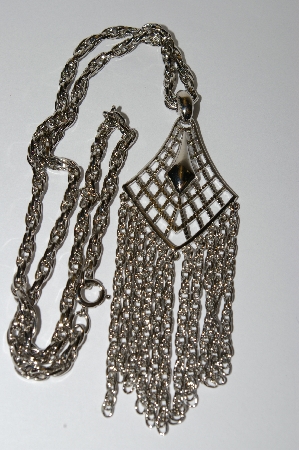 +MBA #E51-392   "Vintage Silvertone Fancy Necklace"